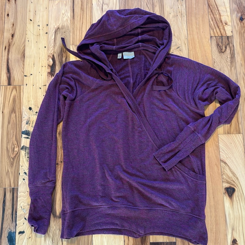 Athleta prana wrap top. Heathered purple xl